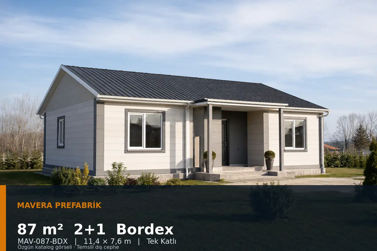 87 m² 2+1 Tek Katlı Bordex Prefabrik Ev