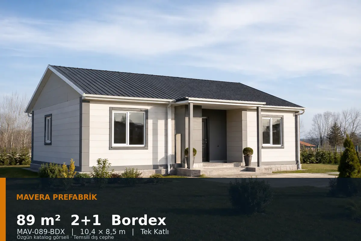 89 m² 2+1 Tek Katlı Bordex Prefabrik Ev