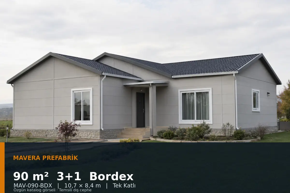 90 m² 3+1 Tek Katlı Bordex Prefabrik Ev