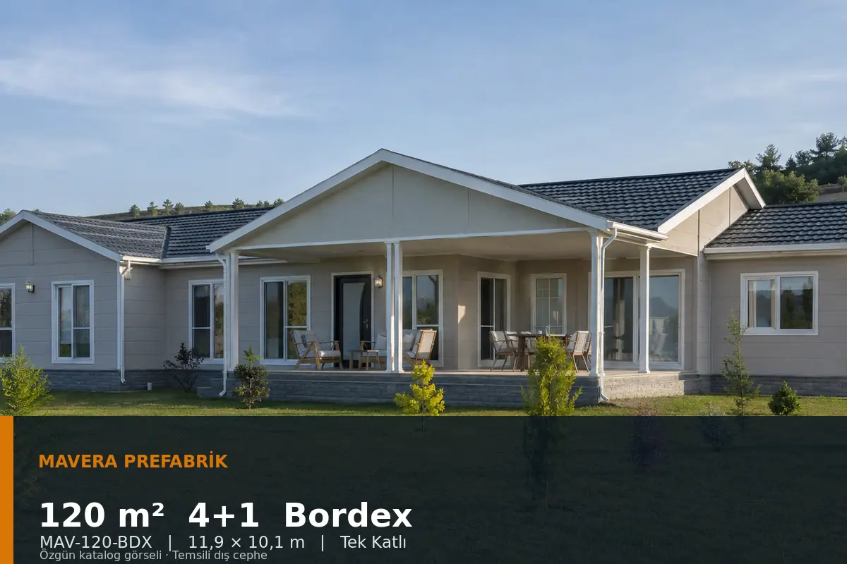120 m² 4+1 Tek Katlı Bordex Prefabrik Ev