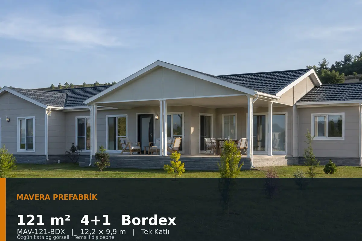 121 m² 4+1 Tek Katlı Bordex Prefabrik Ev