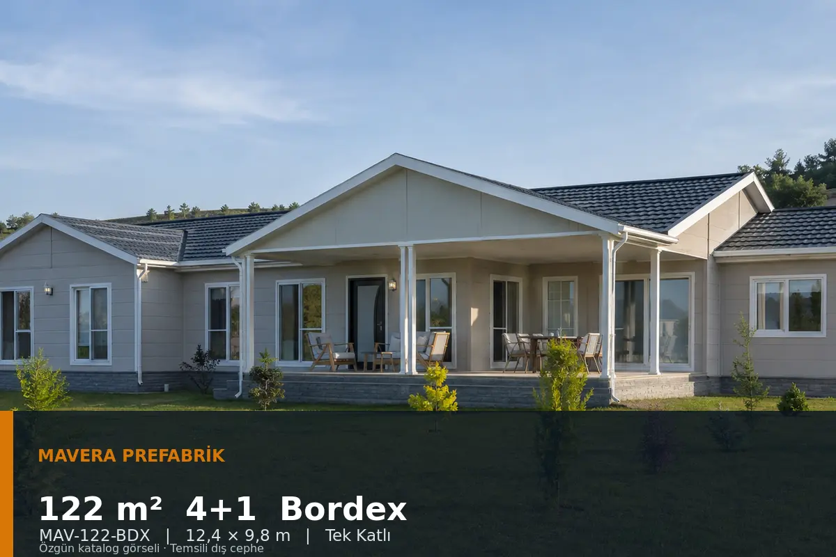 122 m² 4+1 Tek Katlı Bordex Prefabrik Ev