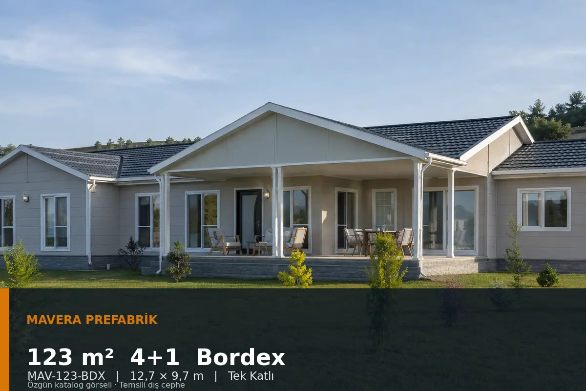 123 m² 4+1 Tek Katlı Bordex Prefabrik Ev