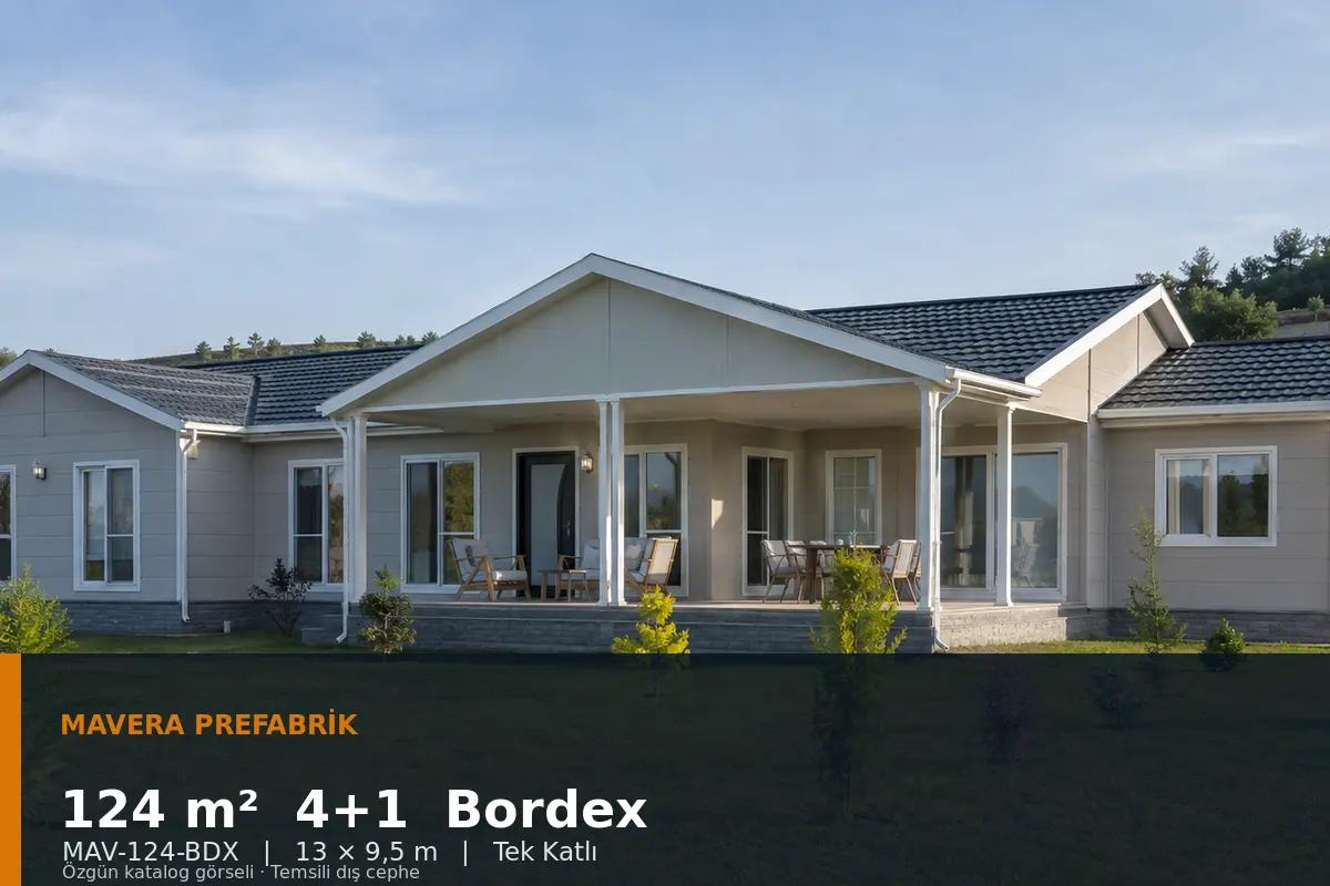 124 m² 4+1 Tek Katlı Bordex Prefabrik Ev