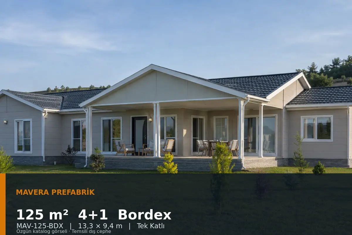 125 m² 4+1 Tek Katlı Bordex Prefabrik Ev