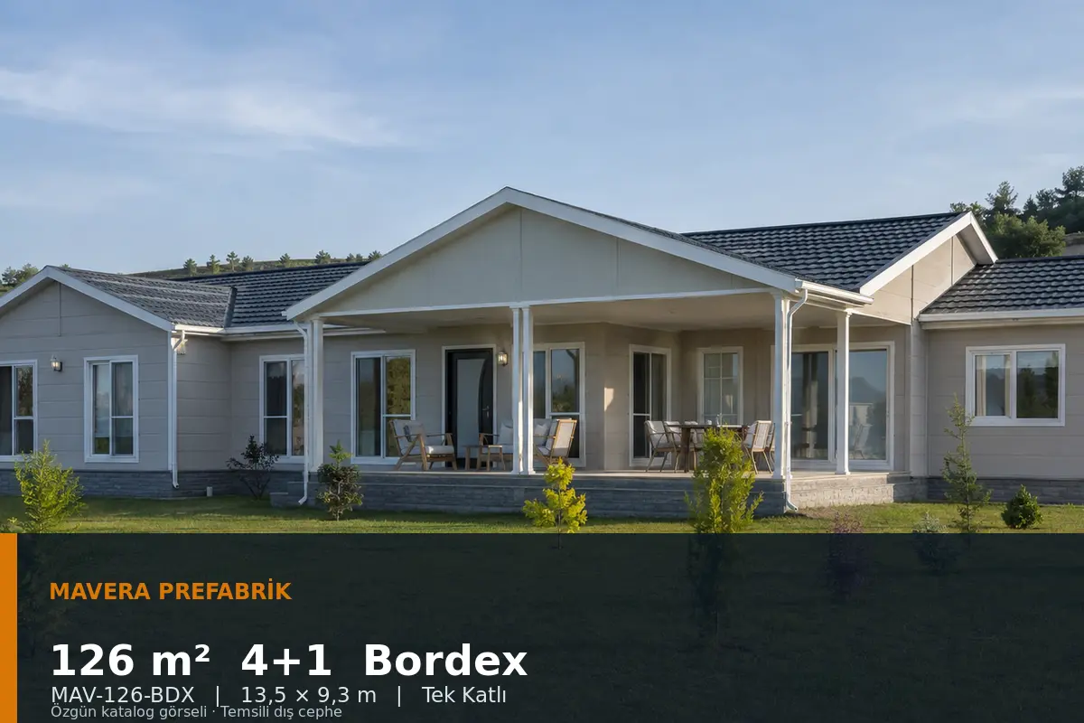 126 m² 4+1 Tek Katlı Bordex Prefabrik Ev