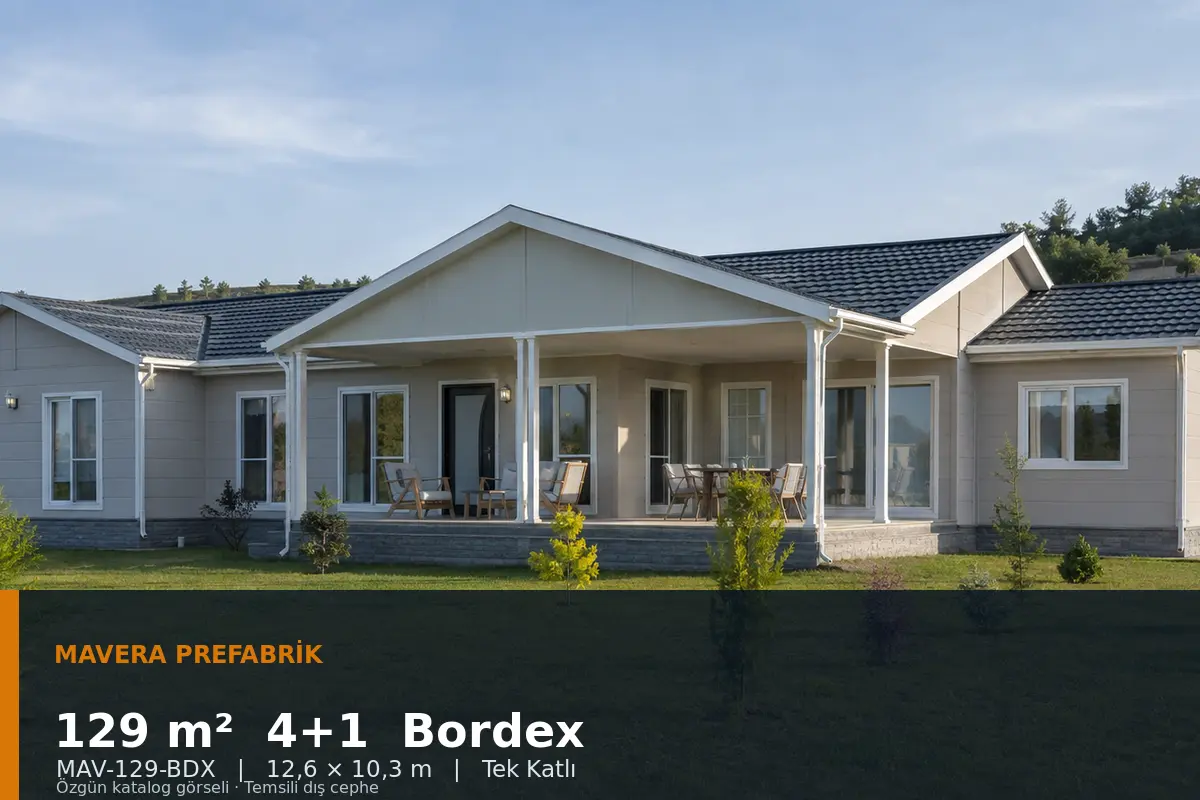 129 m² 4+1 Tek Katlı Bordex Prefabrik Ev