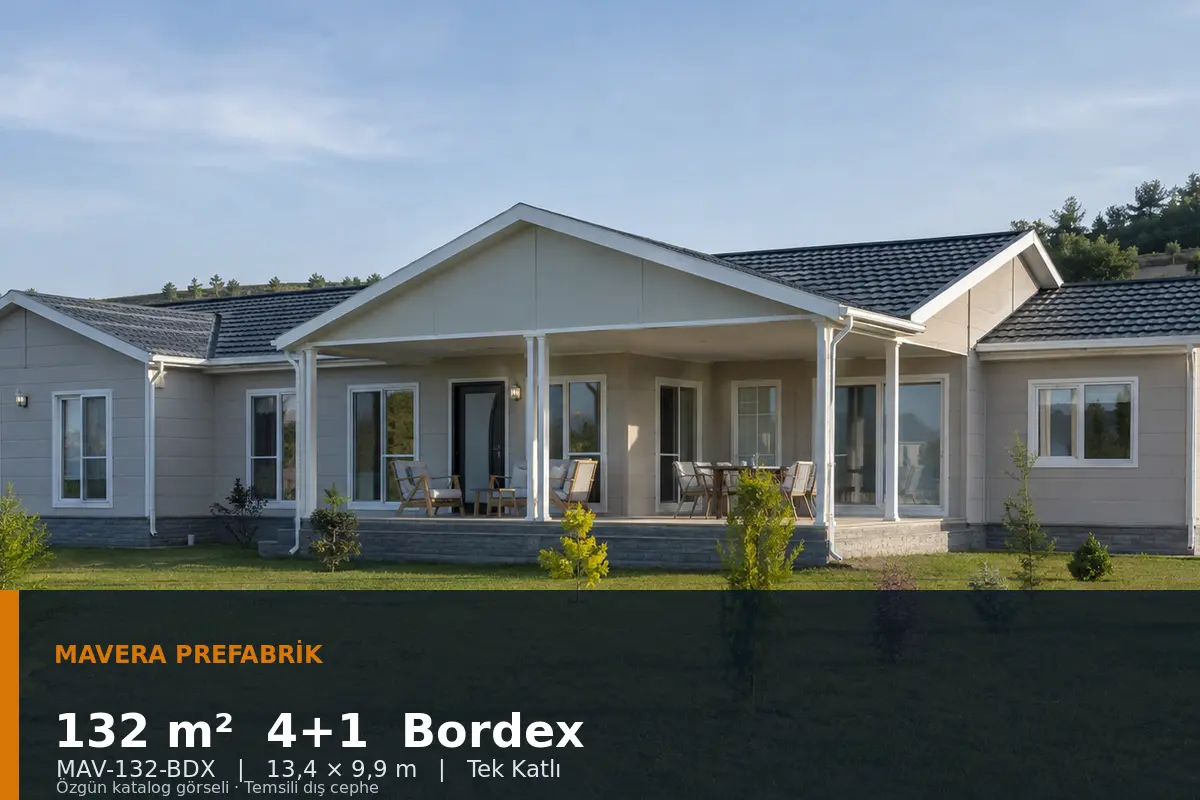 132 m² 4+1 Tek Katlı Bordex Prefabrik Ev
