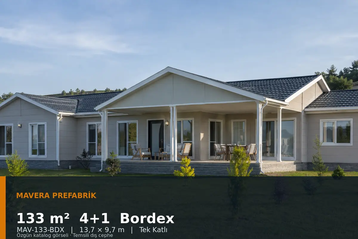 133 m² 4+1 Tek Katlı Bordex Prefabrik Ev