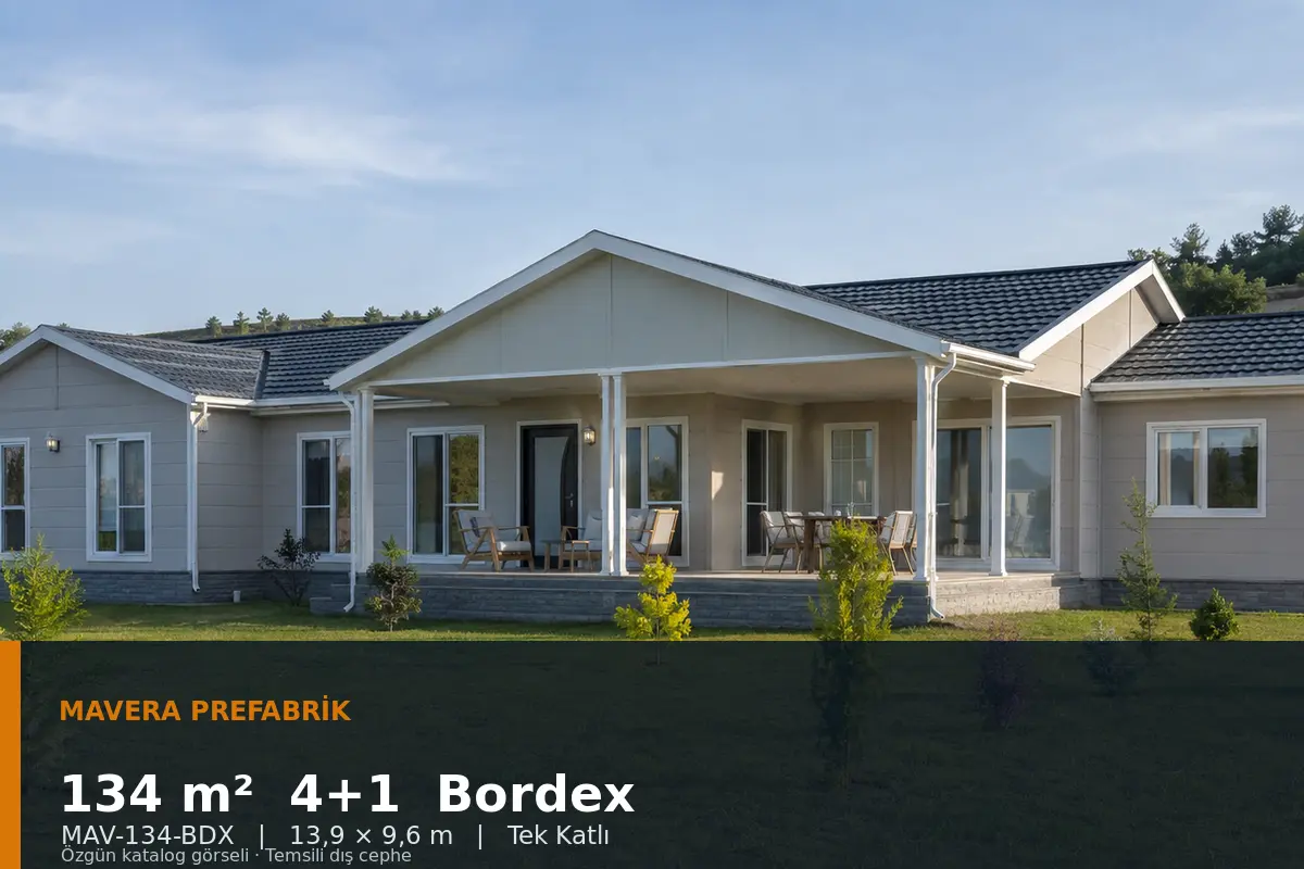134 m² 4+1 Tek Katlı Bordex Prefabrik Ev