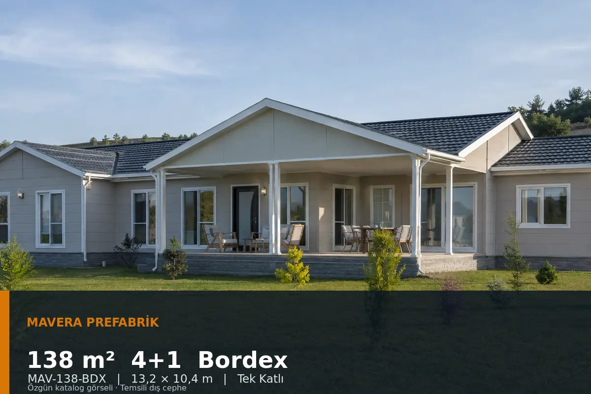 138 m² 4+1 Tek Katlı Bordex Prefabrik Ev