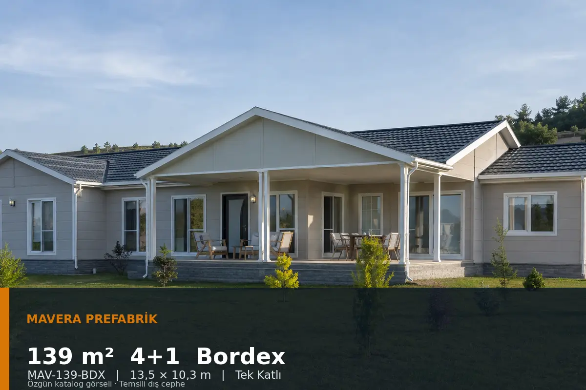 139 m² 4+1 Tek Katlı Bordex Prefabrik Ev
