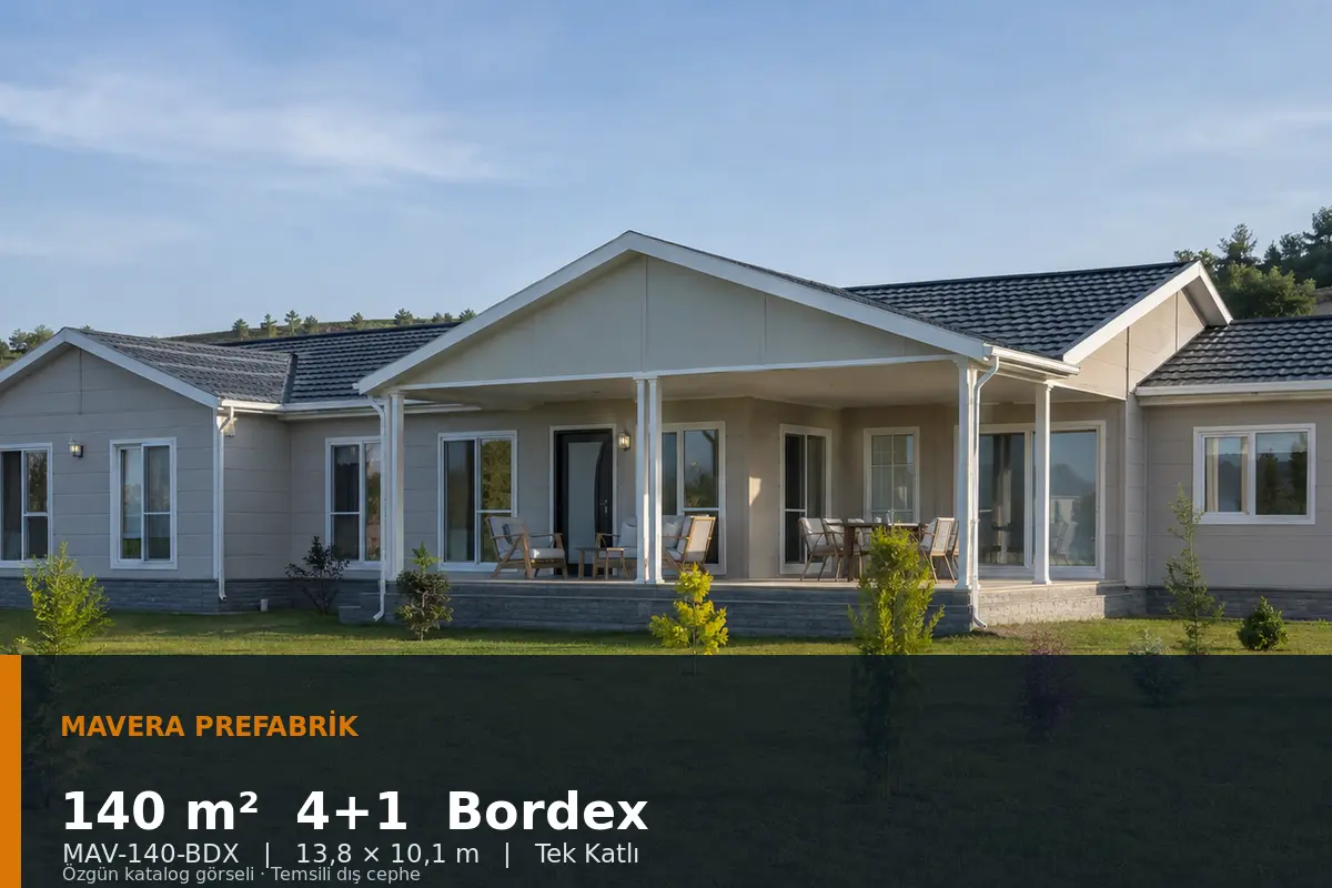 140 m² 4+1 Tek Katlı Bordex Prefabrik Ev