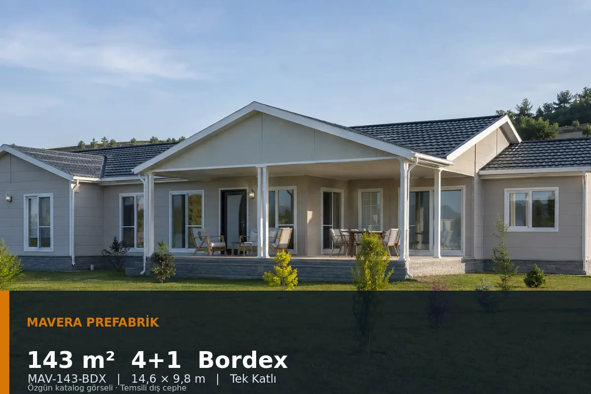 143 m² 4+1 Tek Katlı Bordex Prefabrik Ev