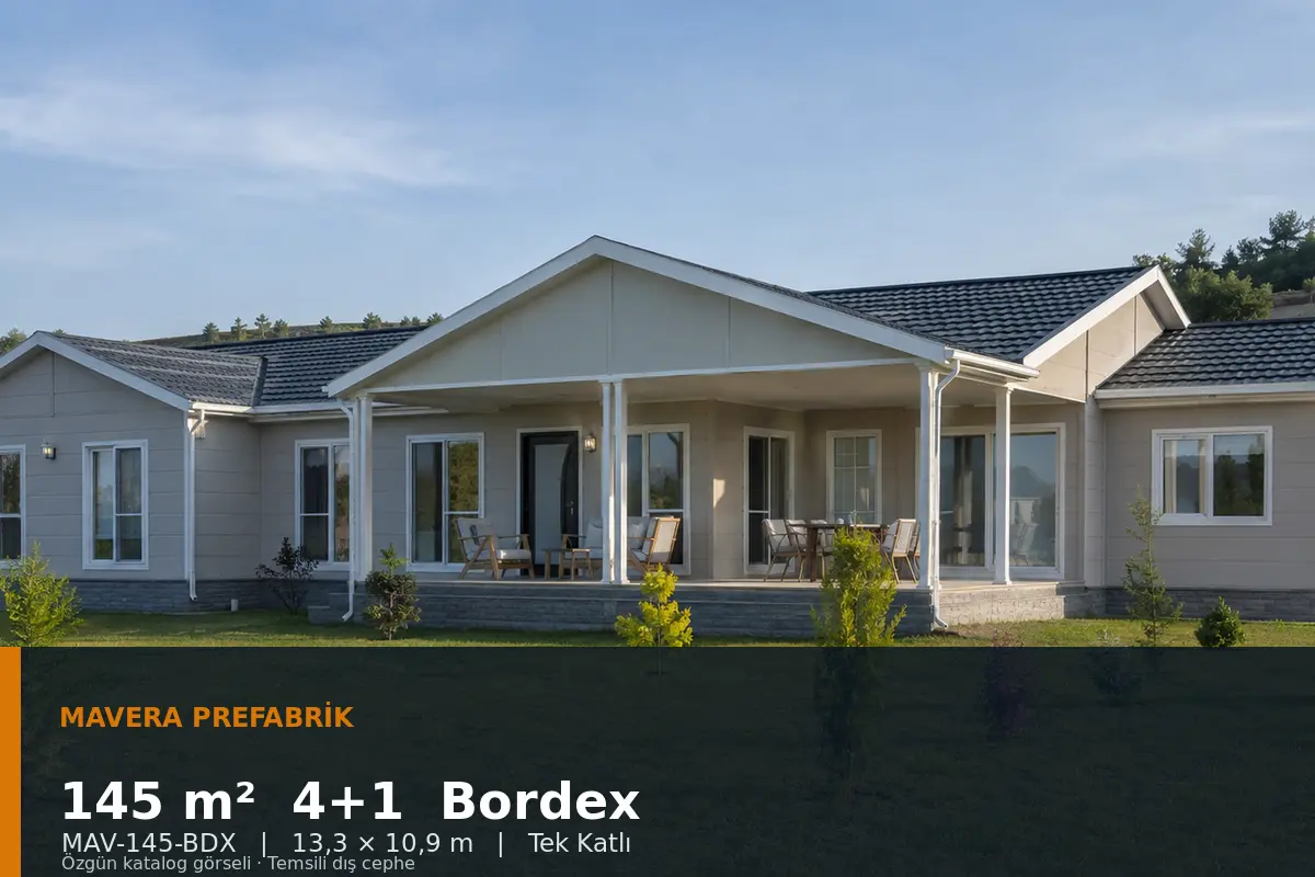 145 m² 4+1 Tek Katlı Bordex Prefabrik Ev