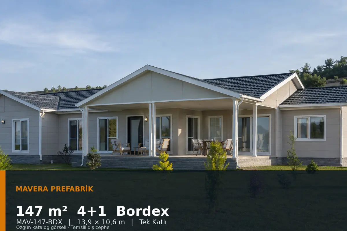 147 m² 4+1 Tek Katlı Bordex Prefabrik Ev