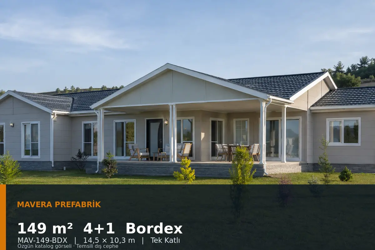 149 m² 4+1 Tek Katlı Bordex Prefabrik Ev