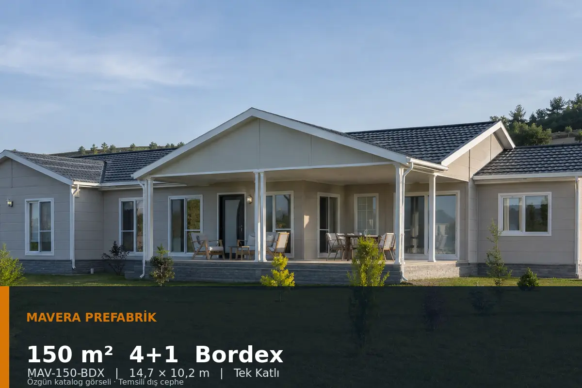 150 m² 4+1 Tek Katlı Bordex Prefabrik Ev