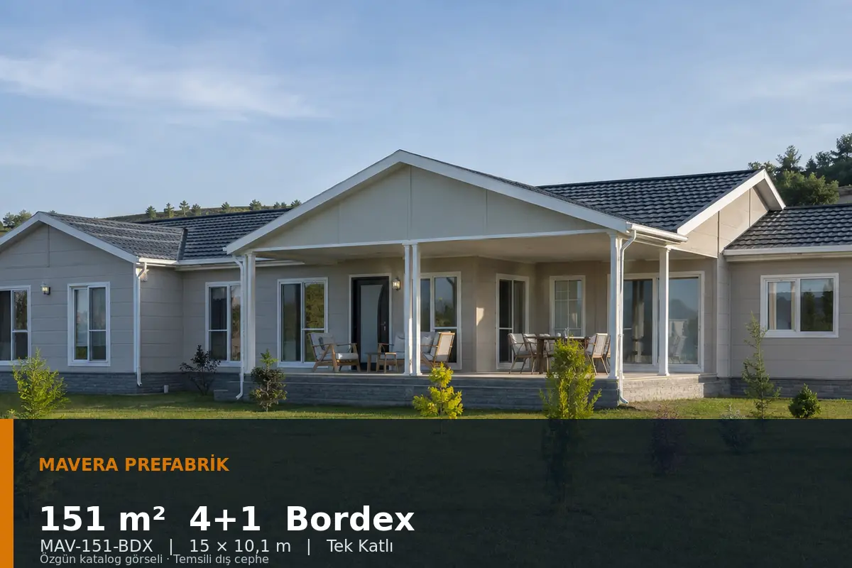 151 m² 4+1 Tek Katlı Bordex Prefabrik Ev