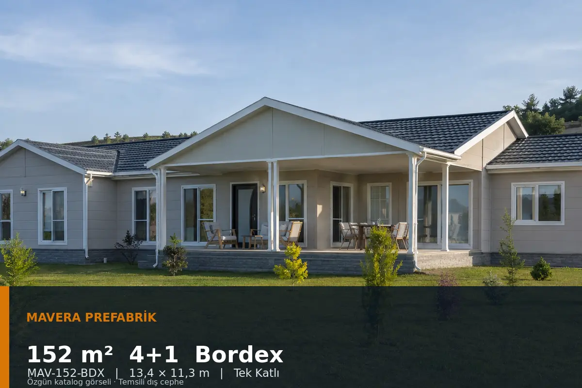 152 m² 4+1 Tek Katlı Bordex Prefabrik Ev