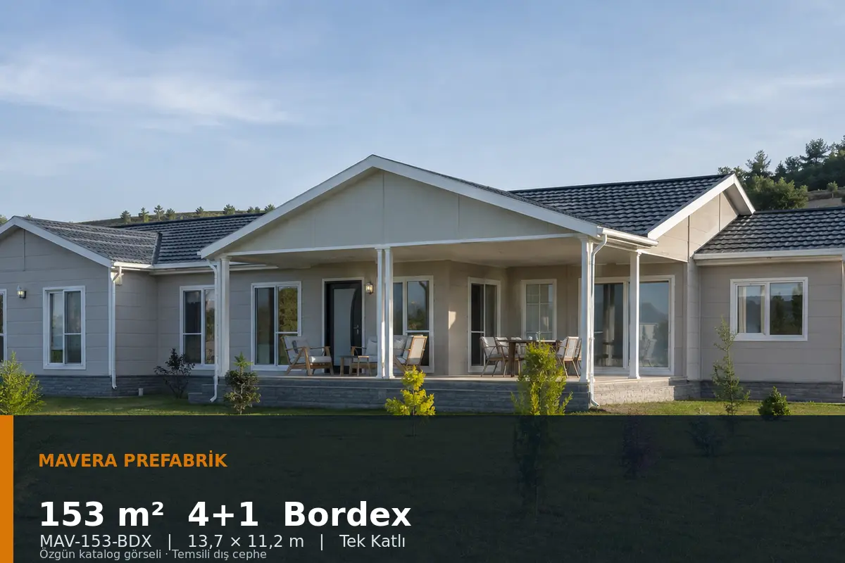 153 m² 4+1 Tek Katlı Bordex Prefabrik Ev