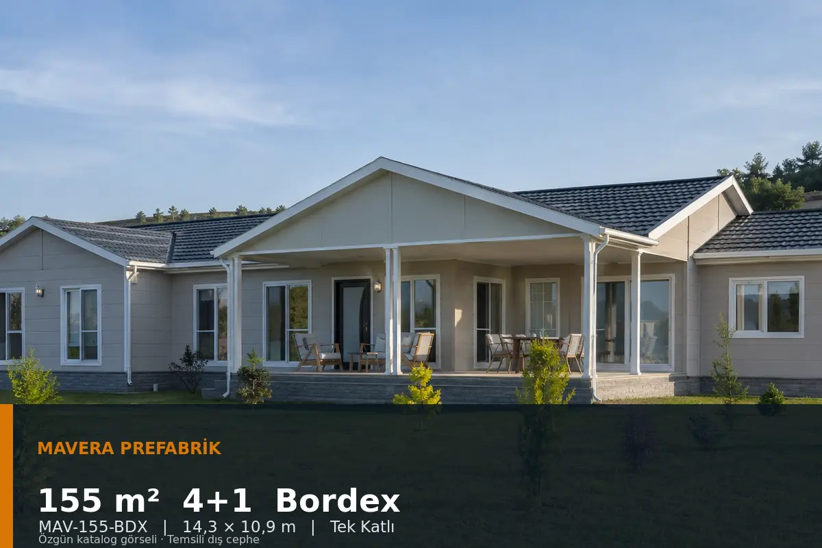 155 m² 4+1 Tek Katlı Bordex Prefabrik Ev