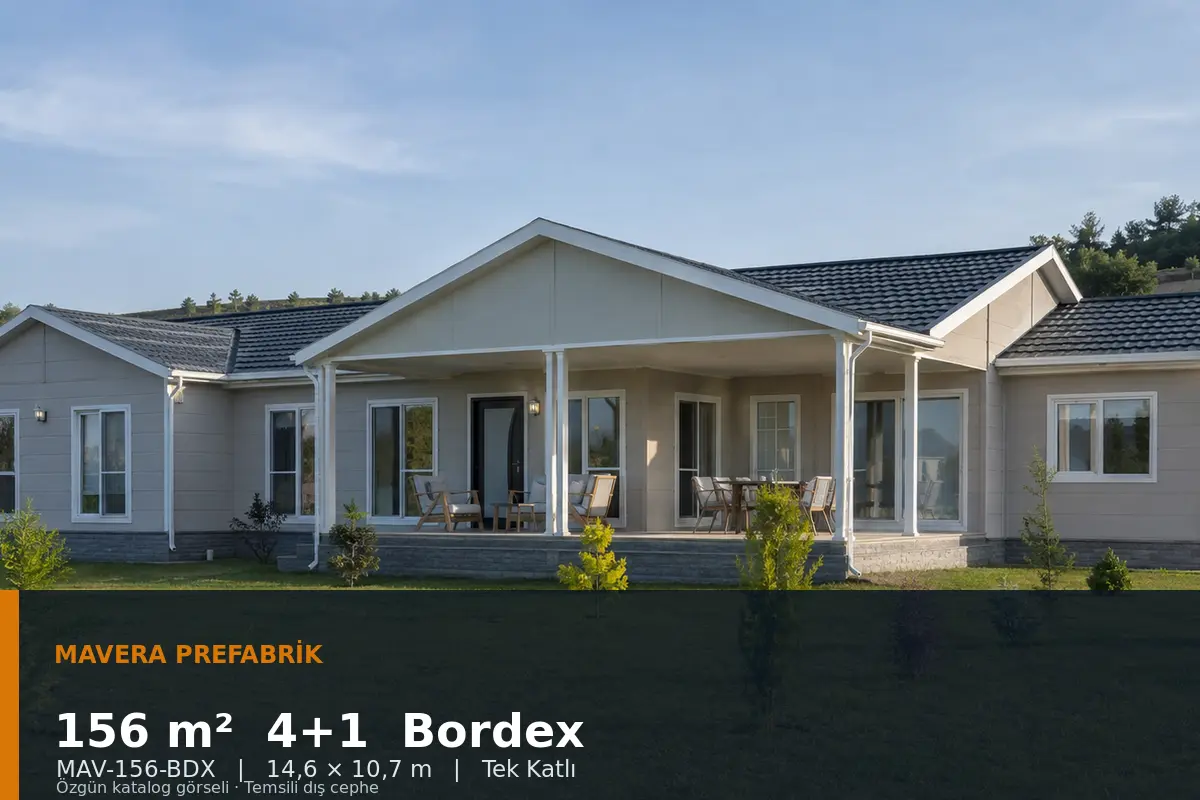 156 m² 4+1 Tek Katlı Bordex Prefabrik Ev