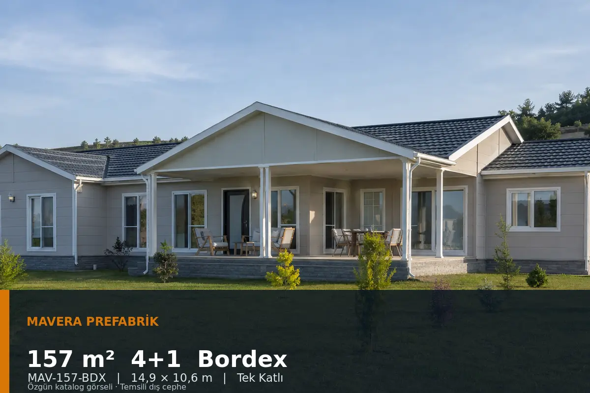 157 m² 4+1 Tek Katlı Bordex Prefabrik Ev