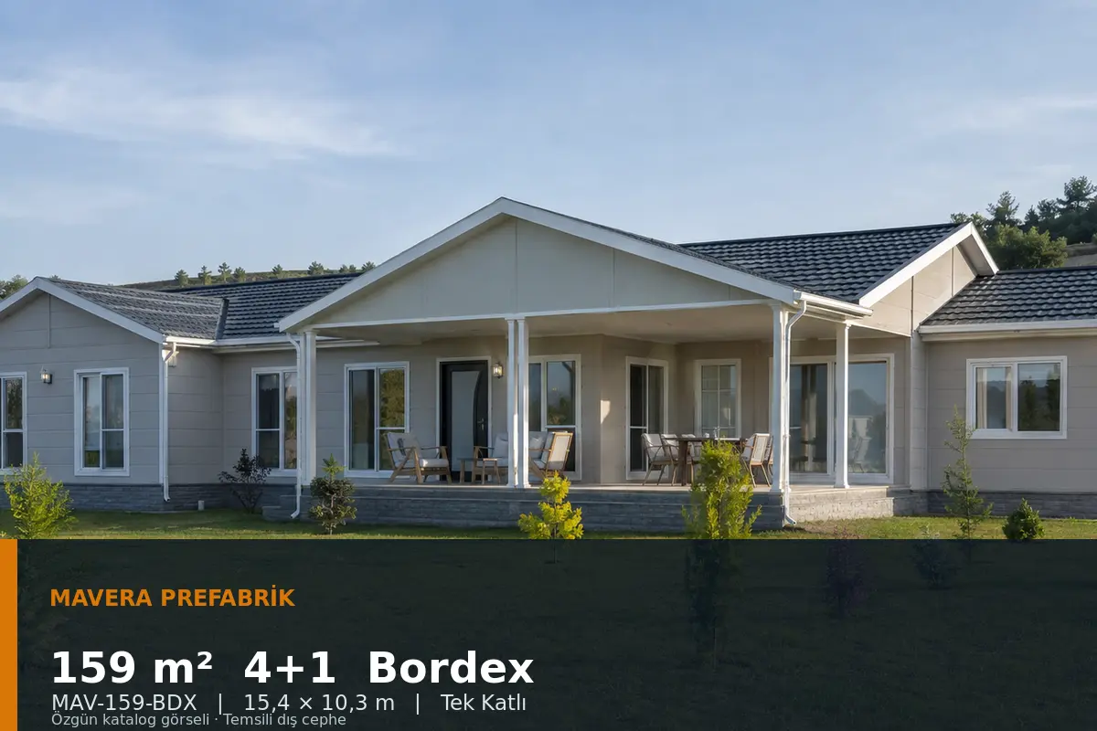 159 m² 4+1 Tek Katlı Bordex Prefabrik Ev