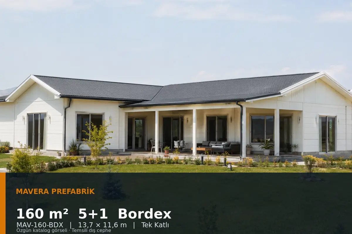160 m² 5+1 Tek Katlı Bordex Prefabrik Ev