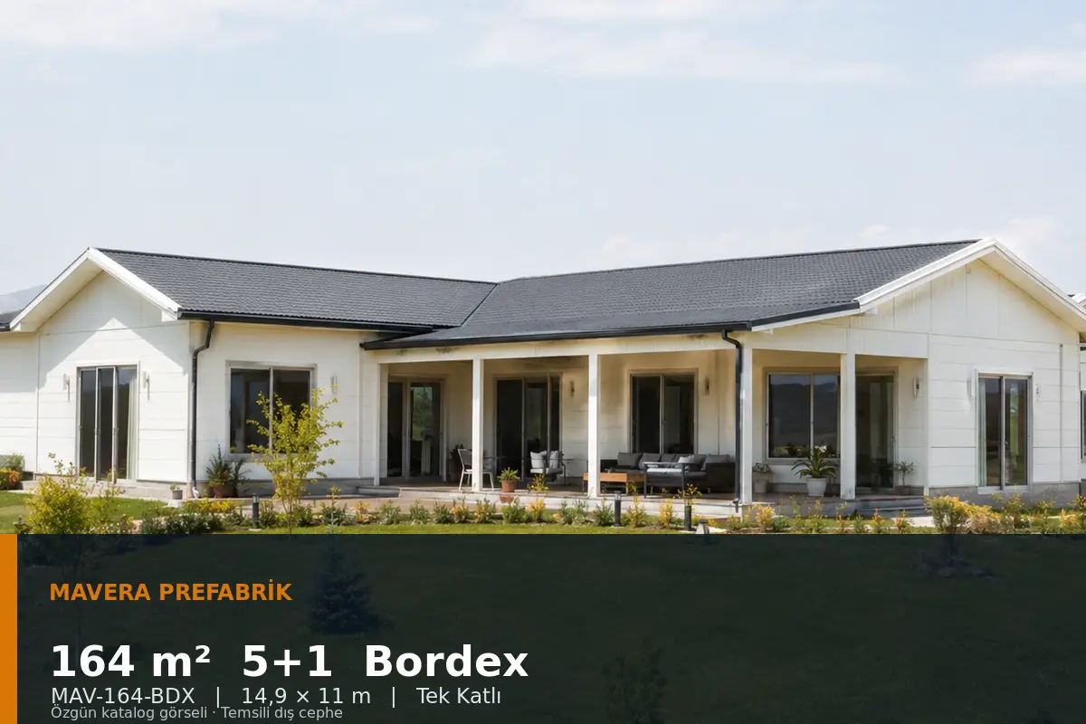 164 m² 5+1 Tek Katlı Bordex Prefabrik Ev