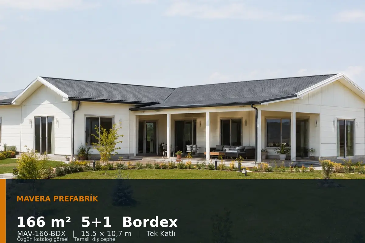 166 m² 5+1 Tek Katlı Bordex Prefabrik Ev