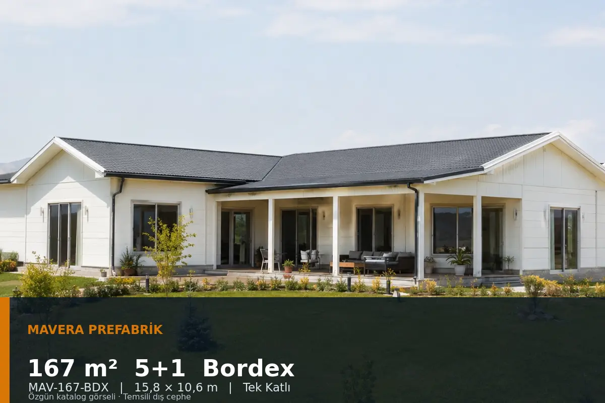 167 m² 5+1 Tek Katlı Bordex Prefabrik Ev