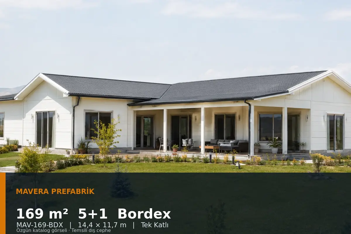 169 m² 5+1 Tek Katlı Bordex Prefabrik Ev