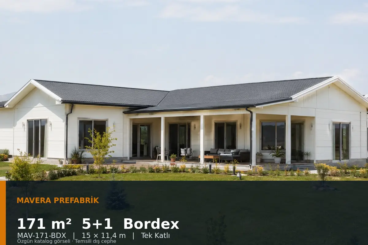 171 m² 5+1 Tek Katlı Bordex Prefabrik Ev