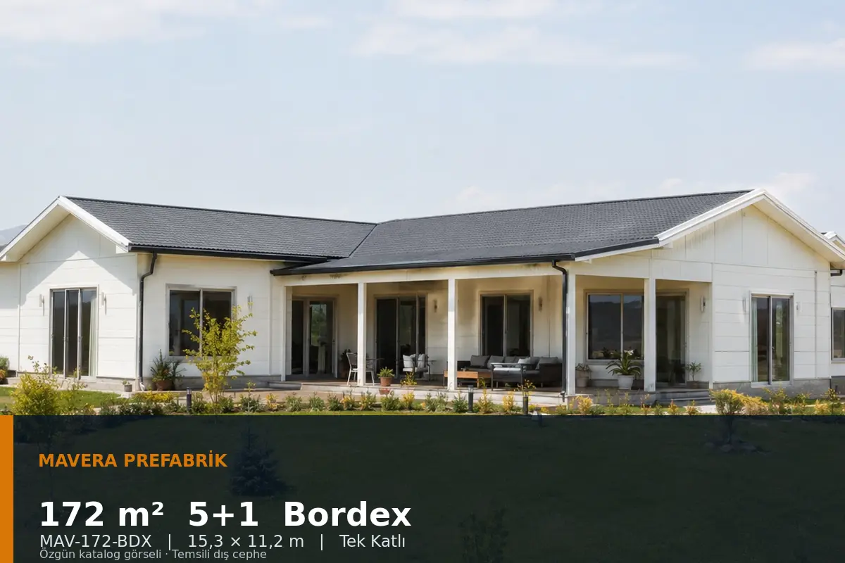 172 m² 5+1 Tek Katlı Bordex Prefabrik Ev