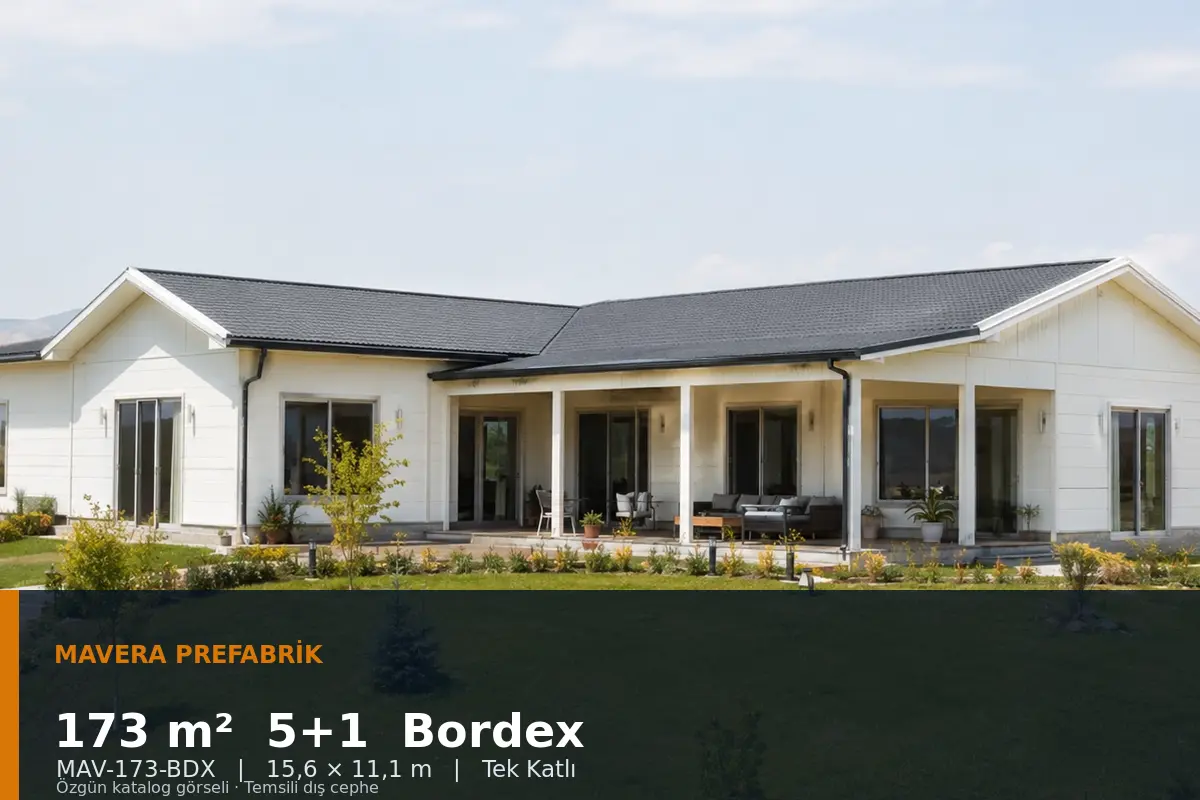 173 m² 5+1 Tek Katlı Bordex Prefabrik Ev