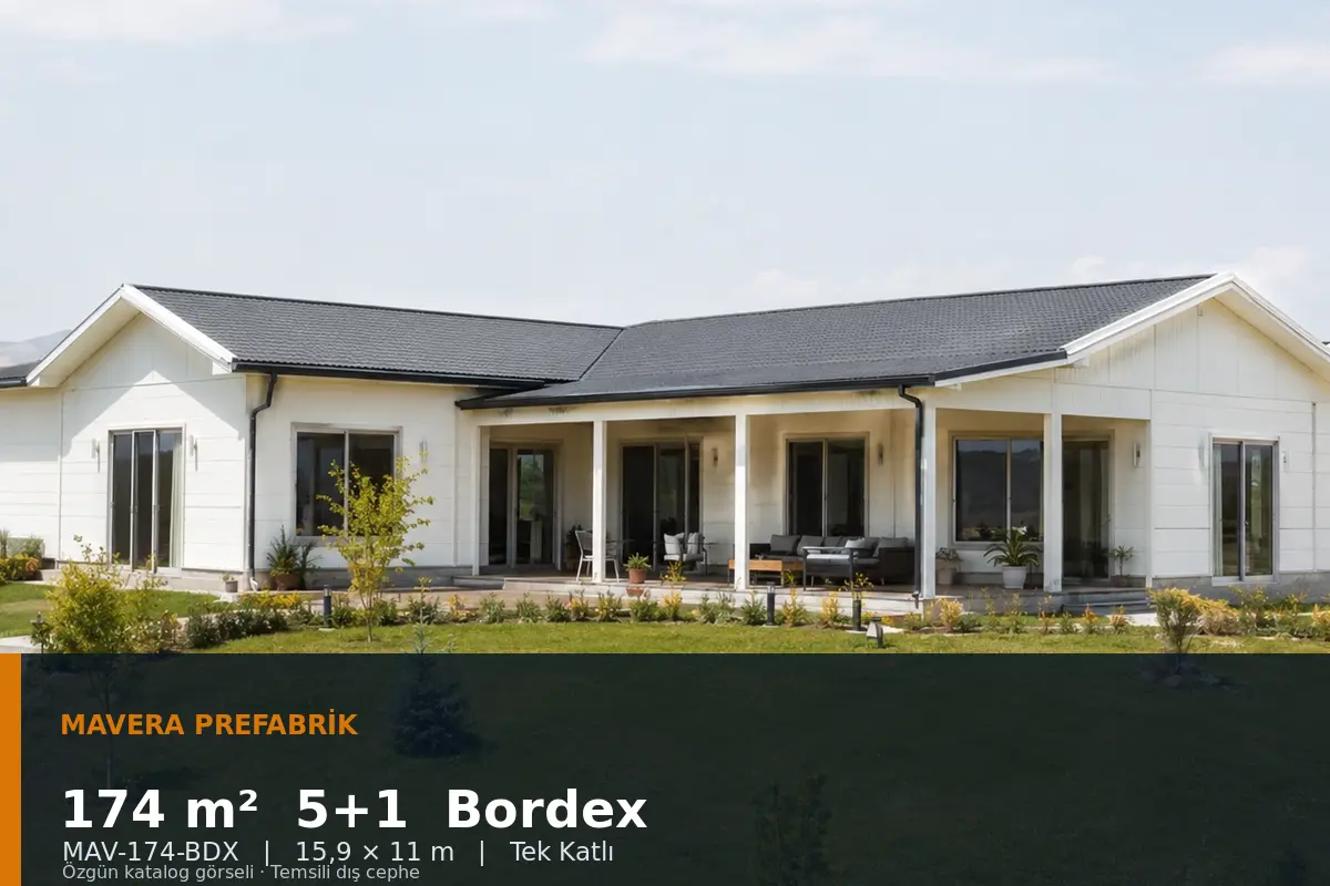 174 m² 5+1 Tek Katlı Bordex Prefabrik Ev