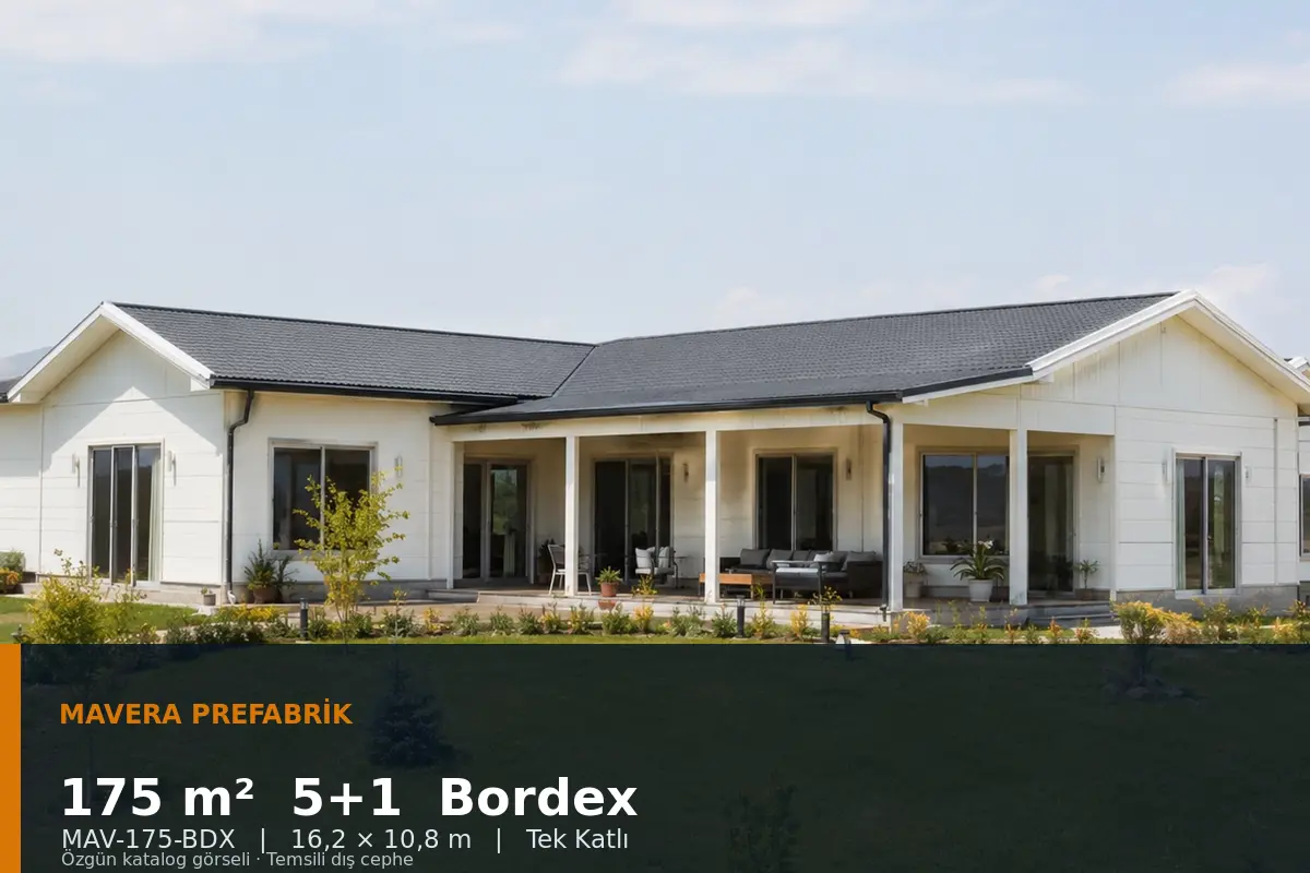 175 m² 5+1 Tek Katlı Bordex Prefabrik Ev