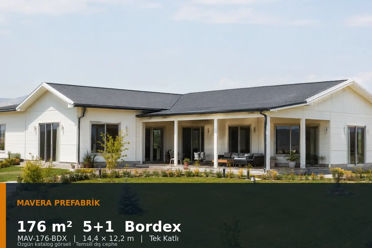 176 m² 5+1 Tek Katlı Bordex Prefabrik Ev
