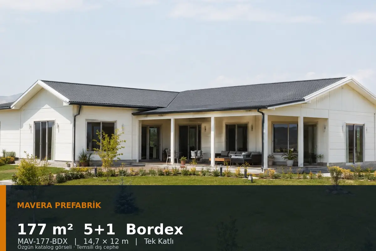 177 m² 5+1 Tek Katlı Bordex Prefabrik Ev