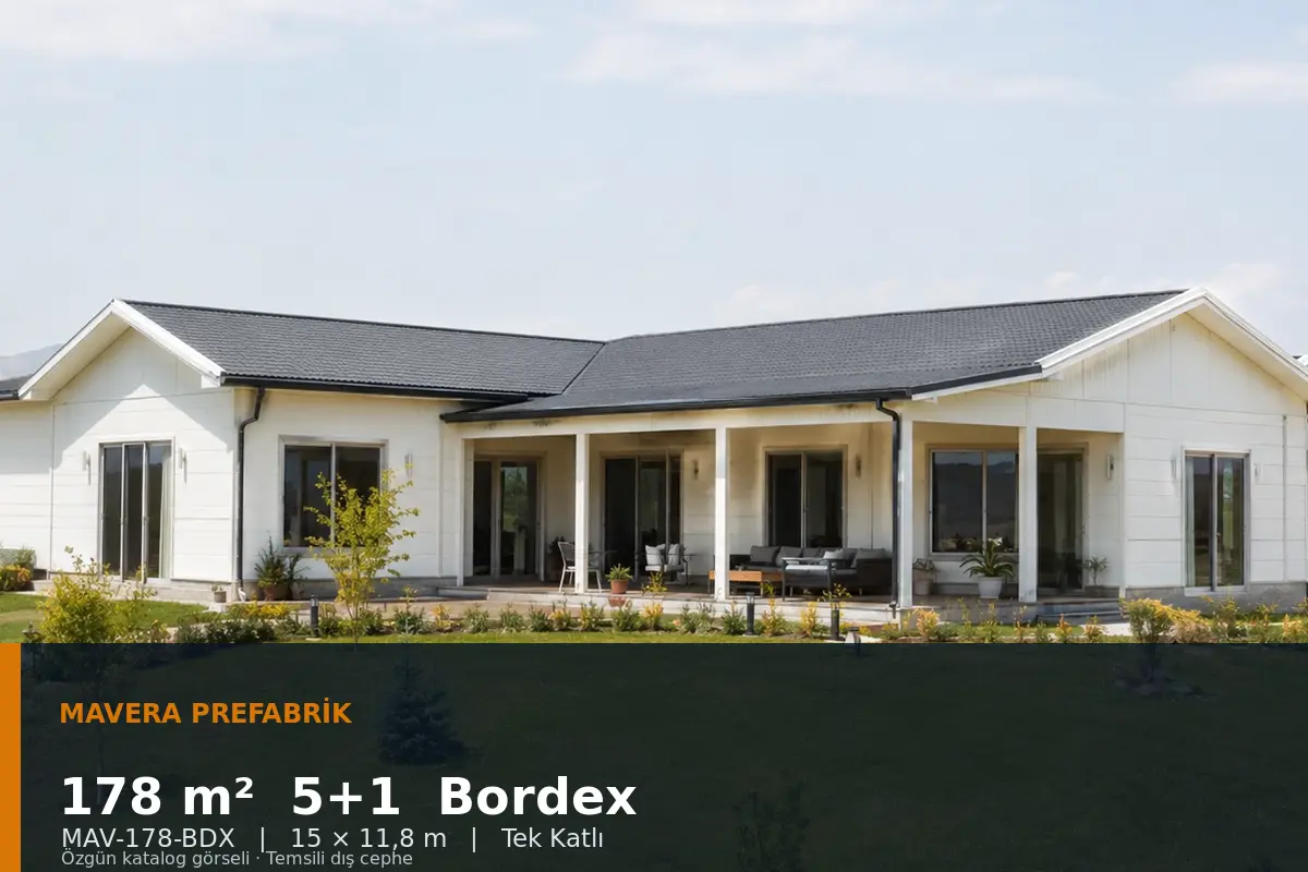 178 m² 5+1 Tek Katlı Bordex Prefabrik Ev