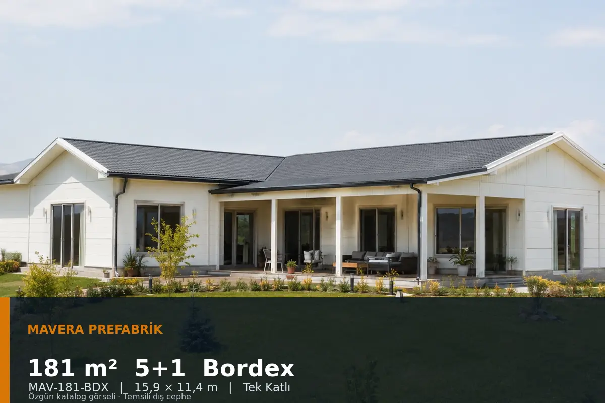 181 m² 5+1 Tek Katlı Bordex Prefabrik Ev