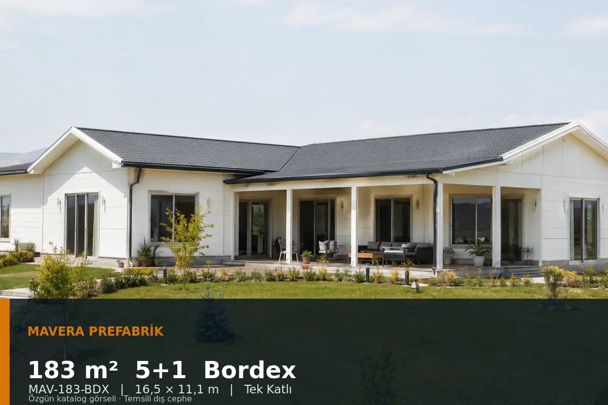 183 m² 5+1 Tek Katlı Bordex Prefabrik Ev