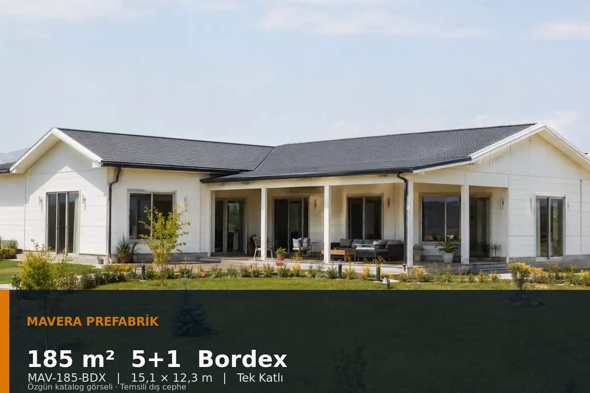 185 m² 5+1 Tek Katlı Bordex Prefabrik Ev