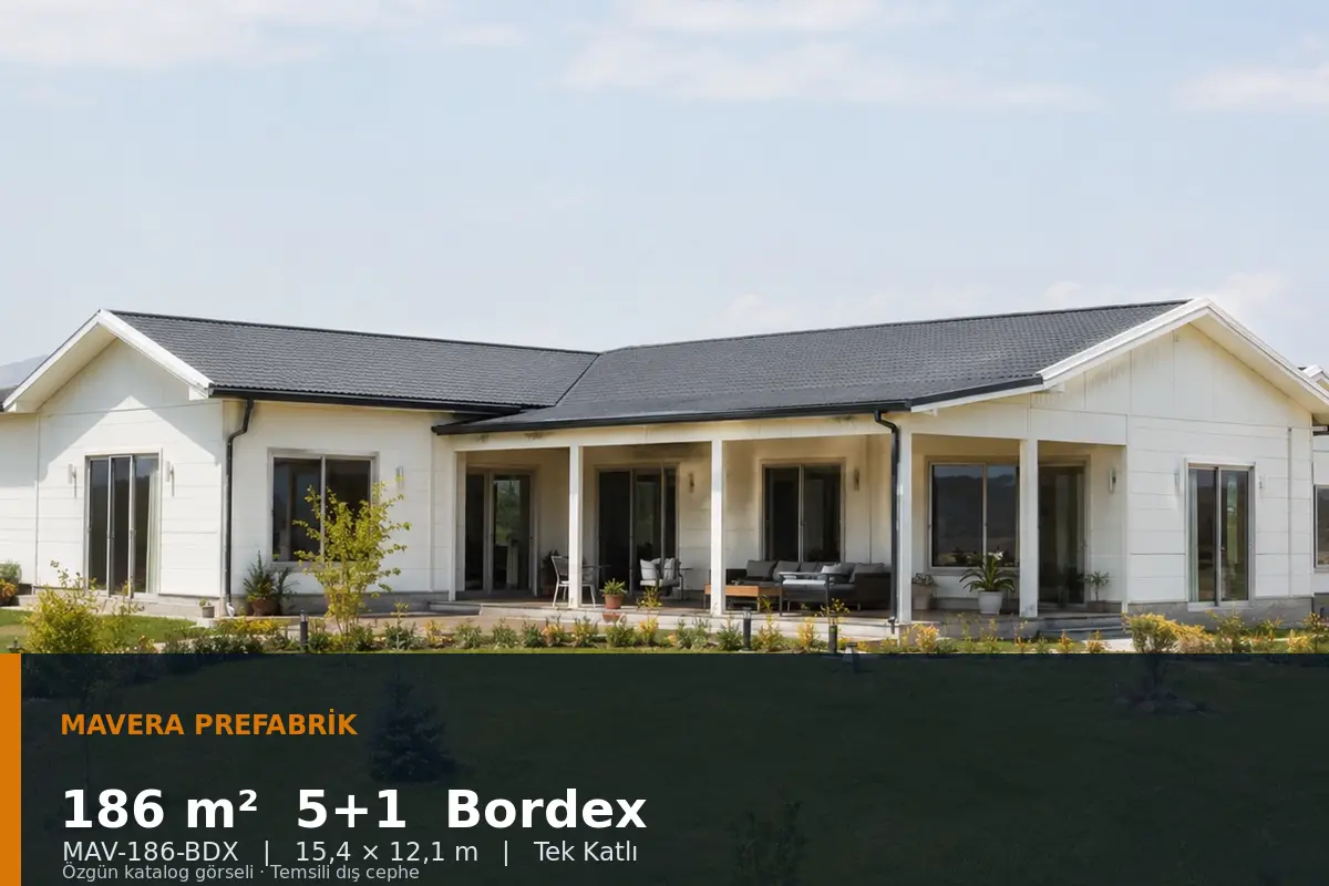 186 m² 5+1 Tek Katlı Bordex Prefabrik Ev