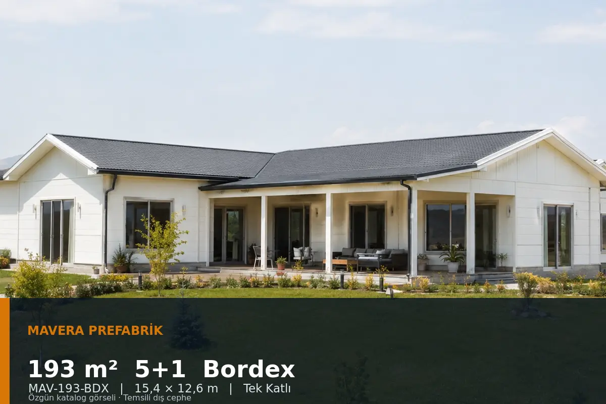 193 m² 5+1 Tek Katlı Bordex Prefabrik Ev