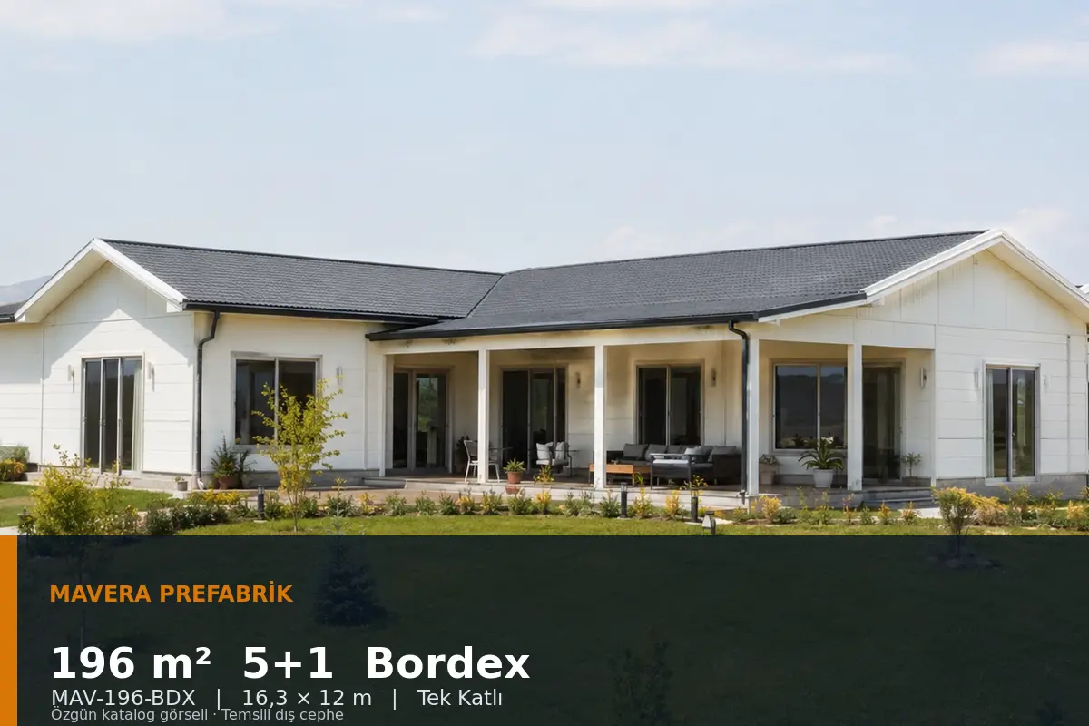 196 m² 5+1 Tek Katlı Bordex Prefabrik Ev