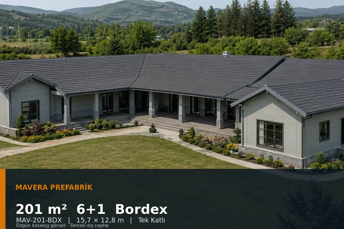 201 m² 6+1 Tek Katlı Bordex Prefabrik Ev