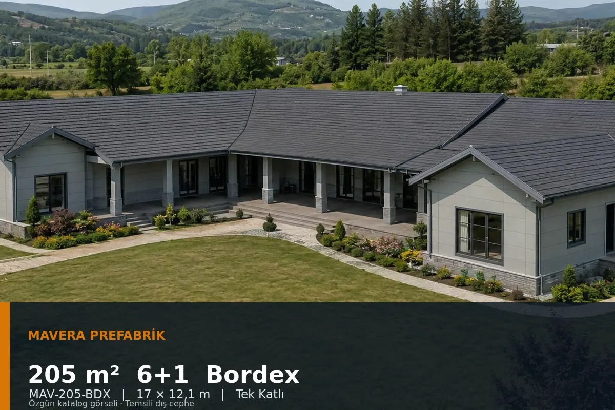 205 m² 6+1 Tek Katlı Bordex Prefabrik Ev